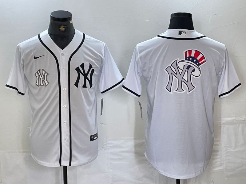 Men New York Yankees Blank White Third generation joint name Nike 2024 MLB Jersey style 11